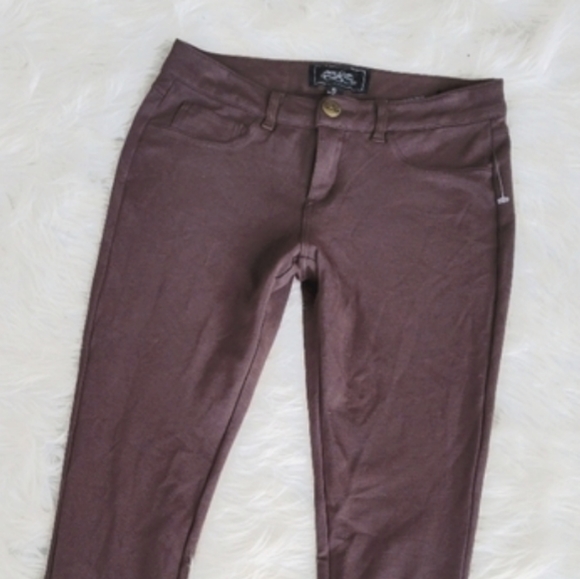 One5One Brown Legging Bead Cropped Pants Brown 151 - Picture 9 of 11